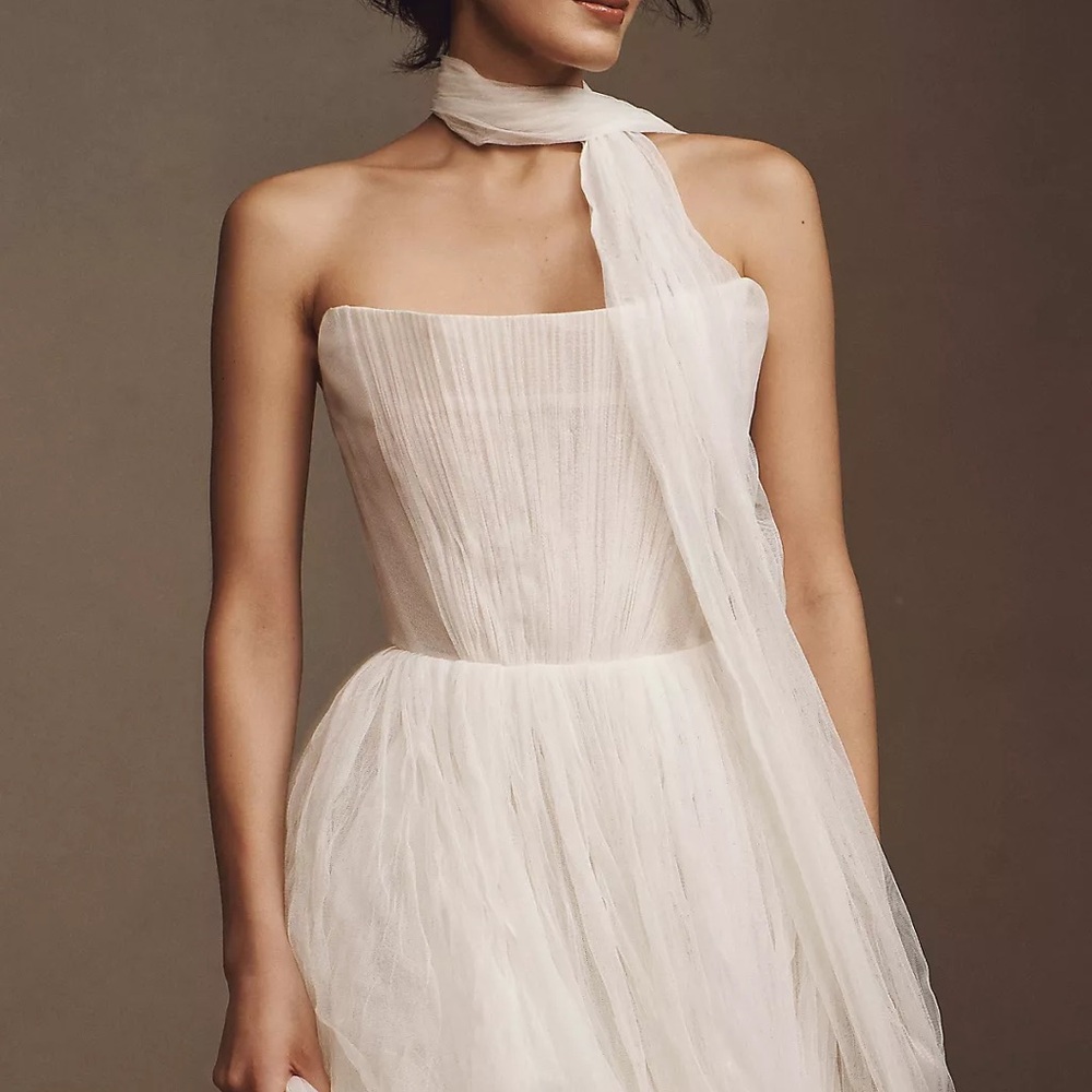 Watters Reko Strapless Corset Wedding Gown  - Anthropolgie 8 - Picture 2 of 9